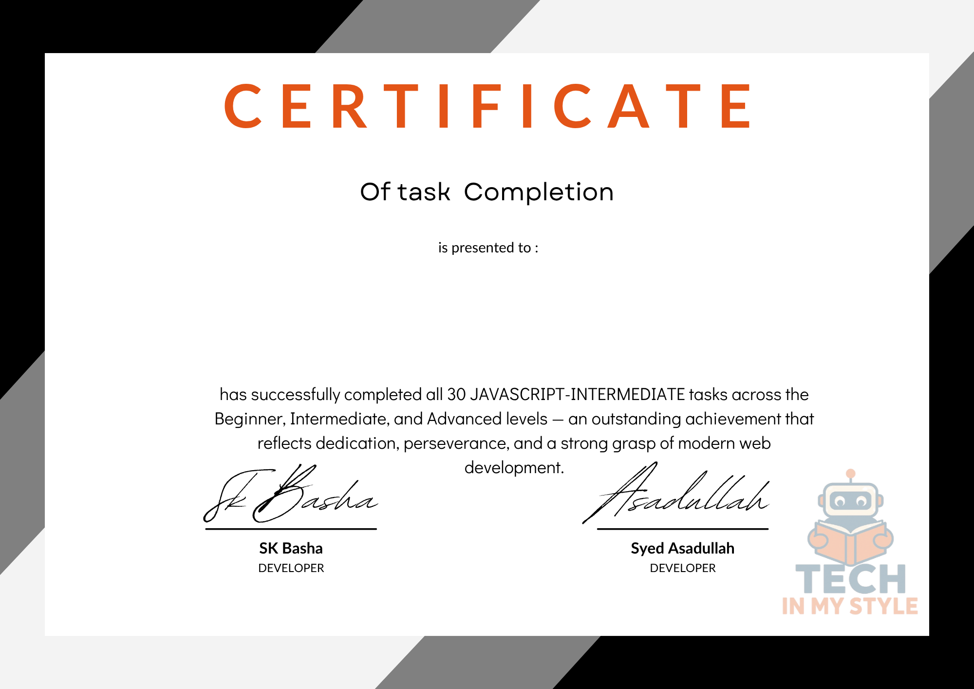 Certificate Preview